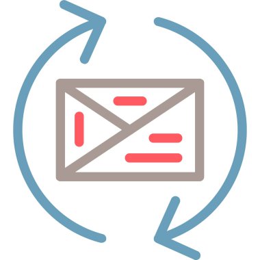 Mesaj var. Web simgesi basit illüstrasyon