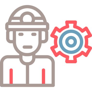 Mühendis adam simgesi, vektör illüstrasyonu