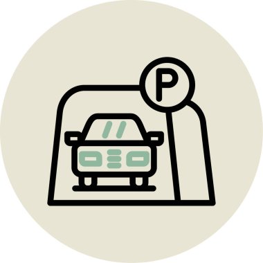 araba park simgesi modern vektör illüstrasyonu