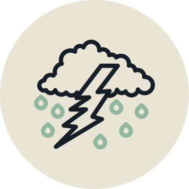 Bulutlu bir yıldırımın vektör simgesi
