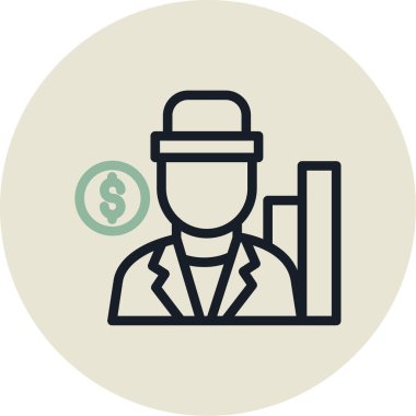 Modern iş adamı simgesinin vektör çizimi