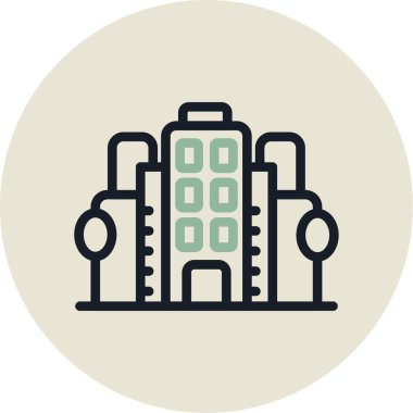 Bina. Web simgesi basit illüstrasyon