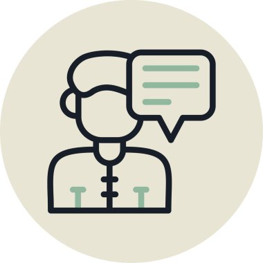 Konuş. Web simgesi basit illüstrasyon