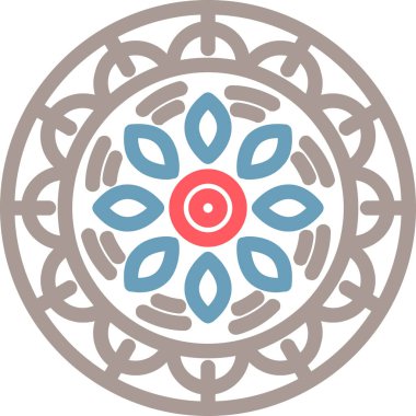 Çiçek süsü dairesel vektör çizimi