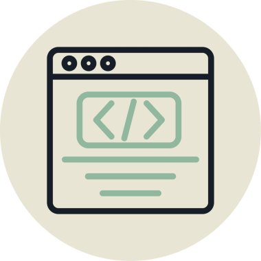 Web sayfası simgesi, vektör illüstrasyonu, web sitesi