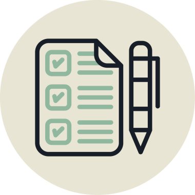 Kontrol listesi simgesi vektör illüstrasyonu