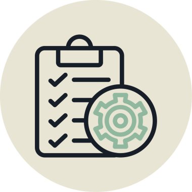 Bir kontrol listesi simgesinin vektör illüstrasyonu