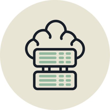 Bulut Hesaplama. Web simgesi basit illüstrasyon