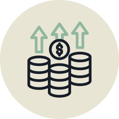 Paranın vektör simgesi çizimi