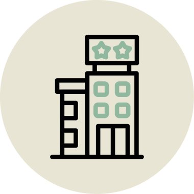 Bir bina simgesinin vektör illüstrasyonu