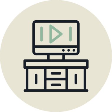 Televizyon. Web simgesi basit illüstrasyon