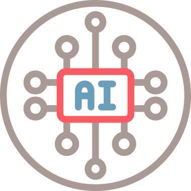 Yapay zeka simgesi, vektör çizimi