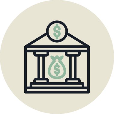 Banka. Web simgesi basit illüstrasyon