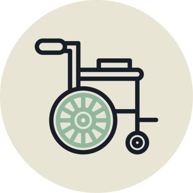 tekerlekli sandalye ikonu vektör illüstrasyonu