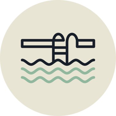 Kişisel ve ticari kullanım için nehir vektör simgesi simgesi vektör çizimi..