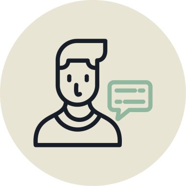 Müşteri hizmetleri simgesi, ana hatlı vektör illüstrasyonu