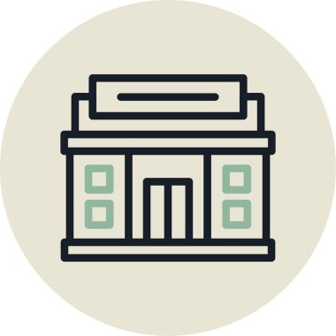 Bina. Web simgesi basit illüstrasyon