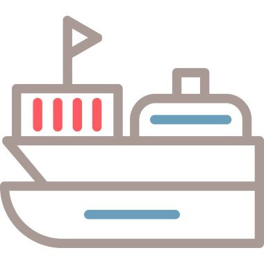 Gemi simgesi vektör illüstrasyonunu gezdir