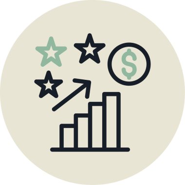 İş ve finans simgesinin vektör illüstrasyonu