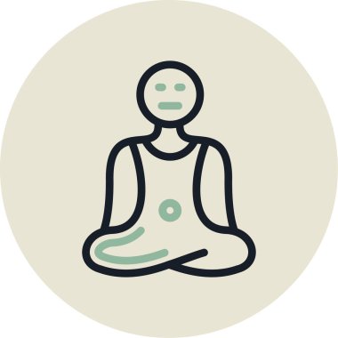 Lotus pozisyonundaki bir adamın vektör çizimi