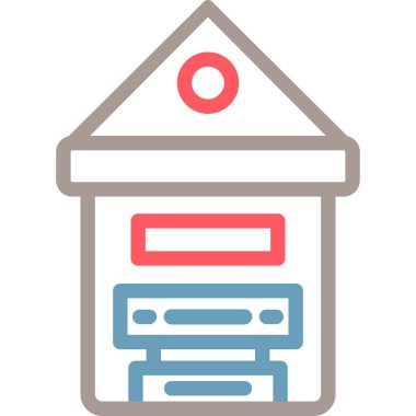 Otelde. Web simgesi basit illüstrasyon