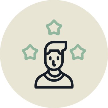 Yıldız simgesi olan bir adamın vektör çizimi