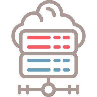 Bulut hesaplama simgesi vektör illüstrasyonu