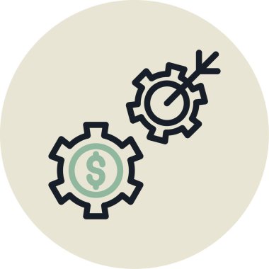 iş yönetimi düz simgesi, dişli & cog simgesi düz stil