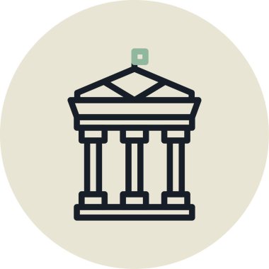 Banka. Web simgesi basit illüstrasyon