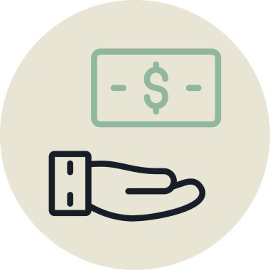 Para simgesinin vektör illüstrasyonu