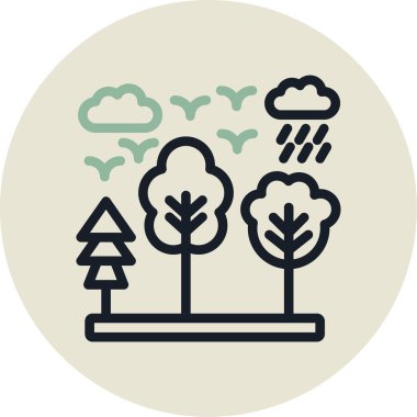 Ağaç simgesinin vektör illüstrasyonu