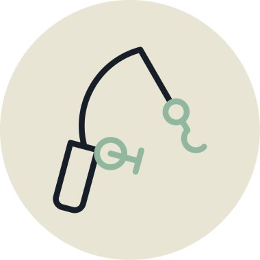 Balık tutmak. Web simgesi basit illüstrasyon