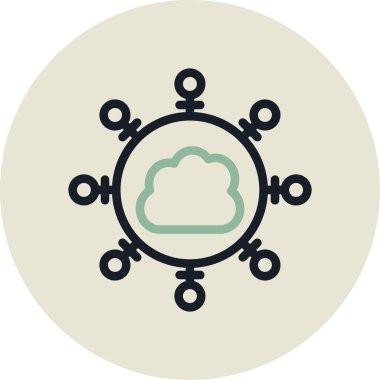 Bulut. Web simgesi basit illüstrasyon