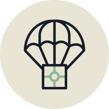 hava paraşütü simgesi vektör illüstrasyonu