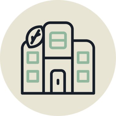 Otel modern simgesi, vektör illüstrasyonu