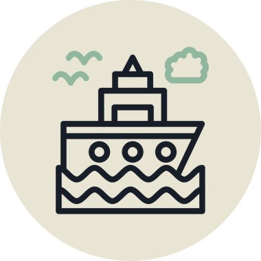 Gemi simgesinin vektör illüstrasyonu