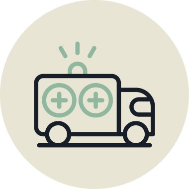 Ambulans. Web simgesi basit illüstrasyon