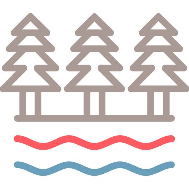 Orman ağaçları. Basit resimleme