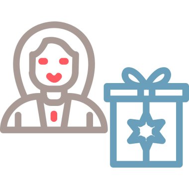 Hediye. Web simgesi basit illüstrasyon