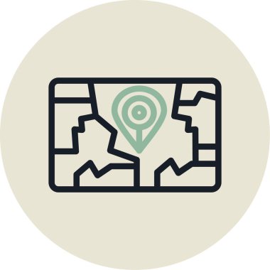 konum haritası pin simgesi doldurulmuş dış hat biçimi