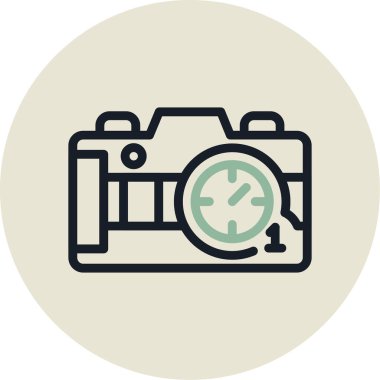 Kamera simgesinin vektör illüstrasyonu