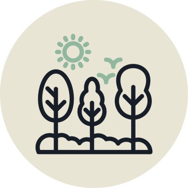 Bir ağaç simgesinin vektör illüstrasyonu