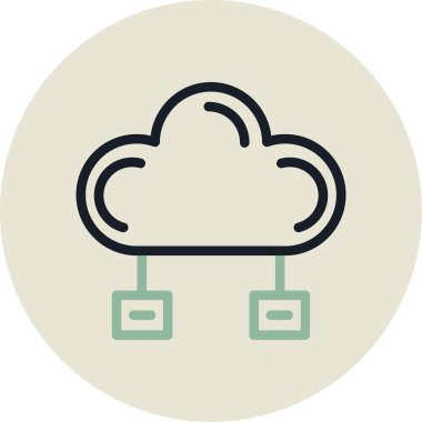 bulut hesaplama vektörü simgesi