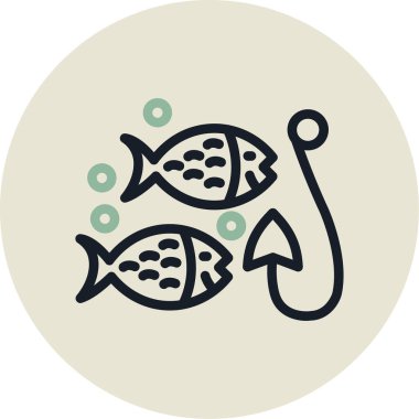 Balık simgesinin vektör illüstrasyonu