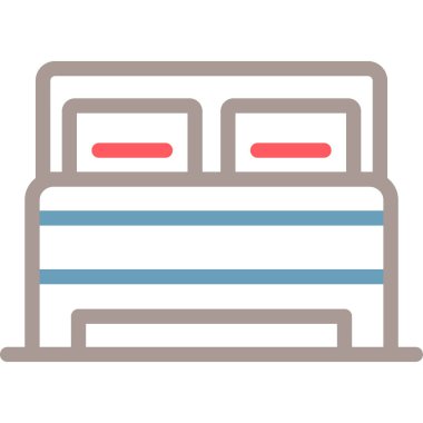 & Ev, düz simgeler, vektör illüstrasyonu için mobilya yassı simgesi