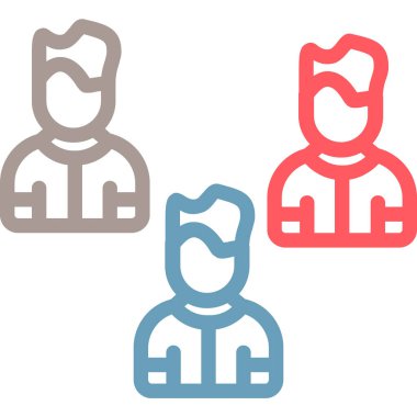 Takım ikonu. Web için takım vektör simgelerinin özet çizimi