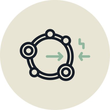 bağlantı vektörü renk çizgisi simgesi