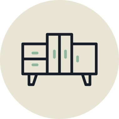 Dolap ofisi simgesi - taslak biçimi