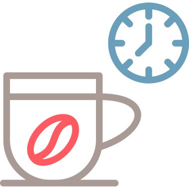 kahve saati simgesi ile doldurulmuş ana hatlar