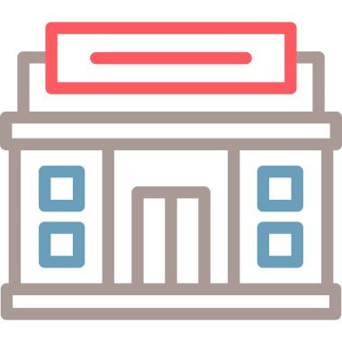 Bina. Web simgesi basit illüstrasyon